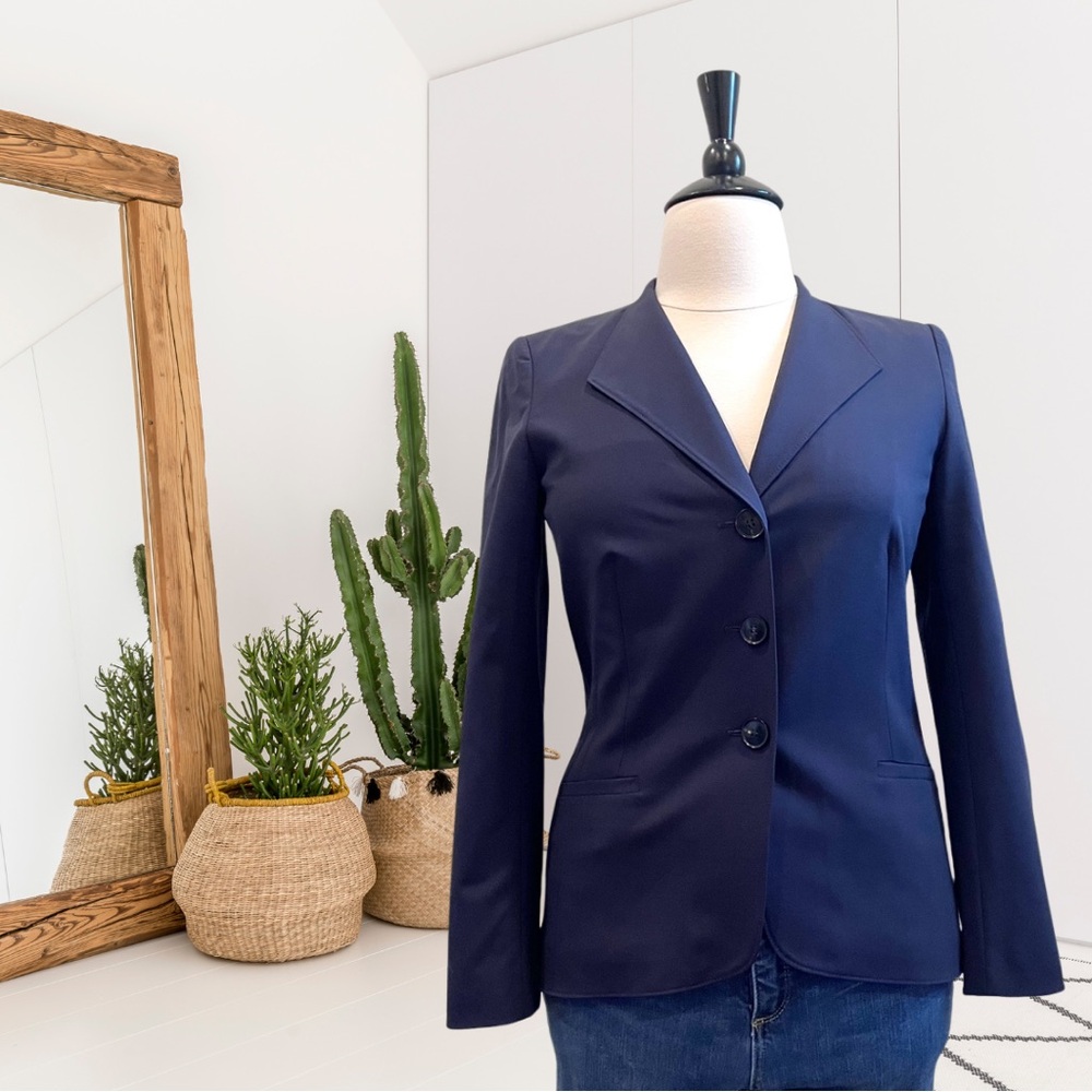 Lafayette 148 Virgin Wool Blend 3 Button Close Blazer Jacket